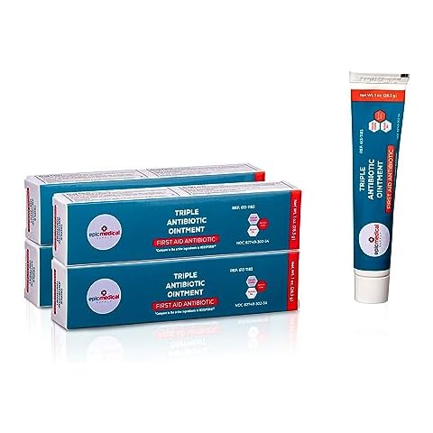 Epic Medical Supply Triple Antibiotic Ointment 1 oz Tube 4 Pack with Bacitracin Zinc and Neomycin Sulfate, Healing Preventative First Aid Cream for Minor Wounds, Burns, Cuts, Scratches, and Abrasions Cover