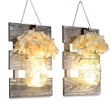 Besuerte Farmhouse Mason Jar Wall Sconces, Gray, Set of 2