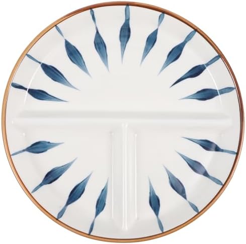 Zerodeko Portion Control Plate Diet Plates: Ceramic Compartment Plate Divided Dessert Salad Plate for Healthy Eating Bariatric Diet Dinner Lunch Travel Plate Nutrition Plates Dish Food Control Tray