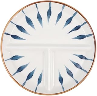 Zerodeko Portion Control Plate Diet Plates: Ceramic Compartment Plate Divided Dessert Salad Plate for Healthy Eating Bariatric Diet Dinner Lunch Travel Plate Nutrition Plates Dish Food Control Tray