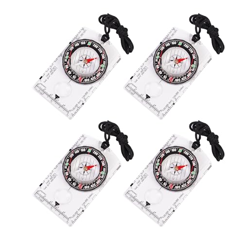 image for RLXMARTD 4 Pcs Outdoor Compass with Adjustable Declination,Magnifier,R