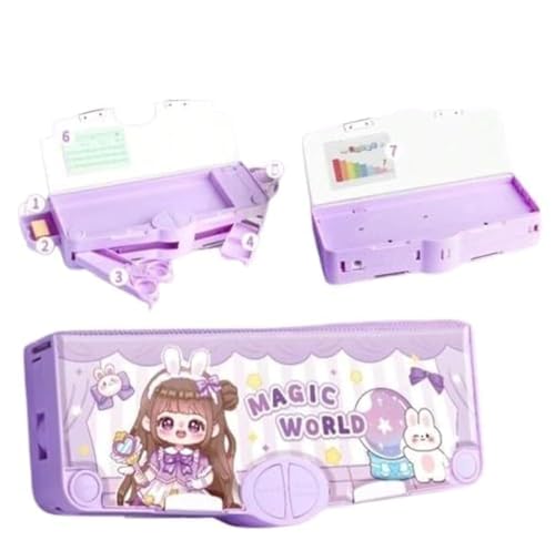 Image of Multifunctional Pencil Box for Kids, Magic World Compass Box, Kids Pencil Box for Girls, Magnetic Pencil Box for Girls, Girls Pencil Pouch, Pop up Pencil Box, Gifts for boys & girls