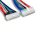 Kentek 9 Inch 9' 20 Pin ATX Power Supply Male to 20 Pin ATX Motherboard Female Main Connector M/F Extension DC Internal Computer PC Power Cable Adapter Cord