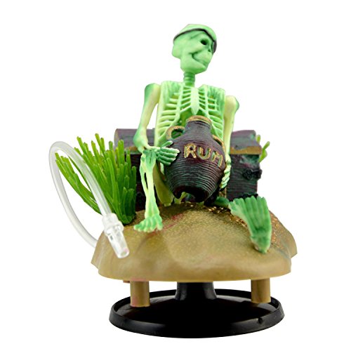 Saim Aquarium Decorations, Drunken Pirate Skeletons Live Action Fish Tank Ornaments #TOP4