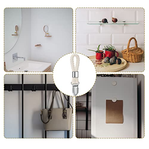 Jagowa 6 Pcs Cotton Rope Bath Towel Clip Anti-rust Metal Bathroom Hanging Clip for Home and Kitchen Cabinets - Image 3