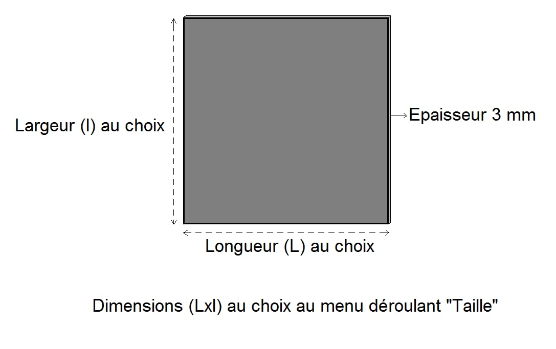 LeMétal - Tôle acier 3 mm - Dimensions au choix (1500x1000 mm)