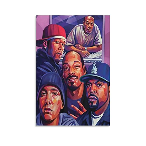 ECGRLNV Impression sur toile Affiche 30 * 50cm sul motivo Ice Cube Snoop Dogg 50 centesimi Poster Canvas Wall Art Pictures for Bedroom Wall Art Gifts Decor Senza Cornice