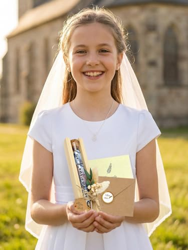 Konfirmation Geschenke für Mädchen Junge, Elegante Geldgeschenk Konfirmation Verpackung Geschenkbox mit Trockenblumen & Karte & & Reagenzglas, Wunscherfüller konfirmationsgeschenk