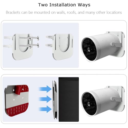 Chanvoo Drill Free Wall Mount Compatible with Samsung Freestyle Projector Ceiling Mount, Freestyle 2 Accessories Steel Wall Mount Shelf (White)