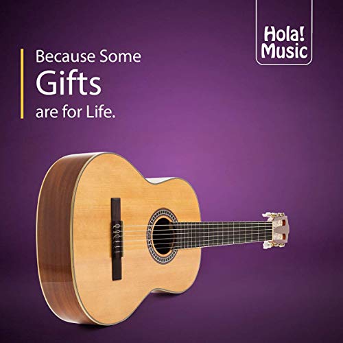 Classical Guitar With Soft Nylon Strings By Hola! Music, Full Size 39 Inch Model Hg-39Gls, Natural Gloss Finish - Free Padded Gig Bag Included #TOP3