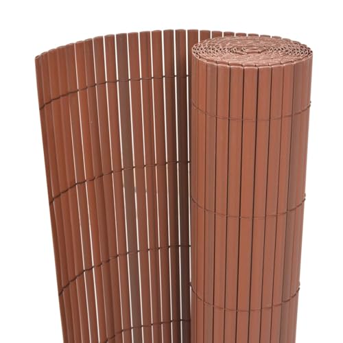 vidaXL Gartenzaun Doppelseitig Sichtschutzzaun Windschutz Sichtschutzmatte Sichtschutz Zaun Balkon Garten Terrasse PVC 90x300cm Braun