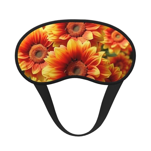 Sleep Mask for Side Sleeper Silk Sleeping Eye Masks with Elastic Strap Super Soft Eye Sleep Shade Cover Orange Sunflower Blackout Night Blindfold for Women Men Travel