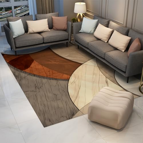 Tapis lavable 140 x 200 cm avec dossier antidérapant et motif abstrait