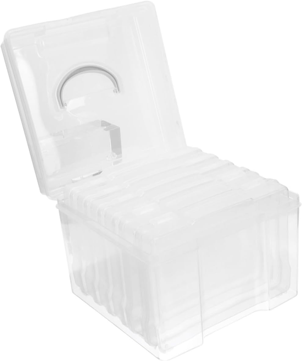 Photo Storage Box Transparent Organizer for Postcards Jewelry and Crafts Neat and Tidy Electronic Component Case for Parts and Accessories Handle