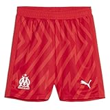 Optez pour ce short de la marque Puma à l'effigie de l'OM ! - 100% Polyester Recyclé - Coloris : Rouge - Taille élastique - Blason OM - Logo Puma