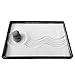 ICNBUYS Mini Zen Garden Classic with Free Rake Bamboo Pen Pushing Sand Pen Zen Garden Drawing Guild and Selected River Stones Well Packaged Gift Base Tray Dimensions 10 x 7 inches