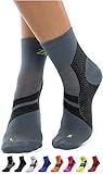 ZaTech Plantar Fasciitis Sock, Compression Socks. Heel, Ankle & Arch Support. (Gray/Black, Small)