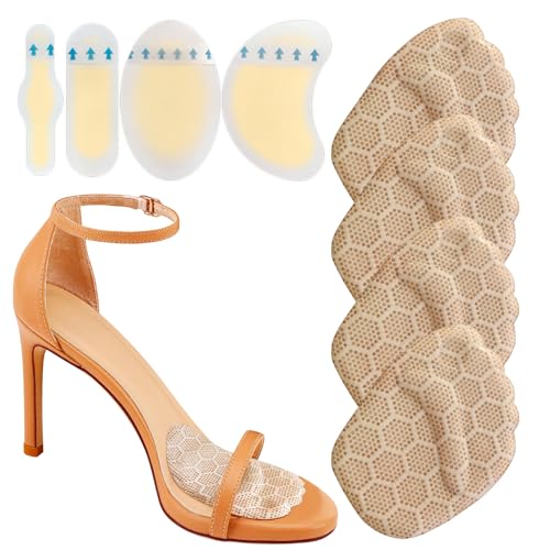Niifawh Ball of Foot Cushions 2 Pairs, Metatarsal Pads for Women, Heel Cushion Inserts, No Slip Heel Grips Liners Pads and 4 ct Gel Blister Bandages Pads for Reduce Heel, Toe & Foot Pain