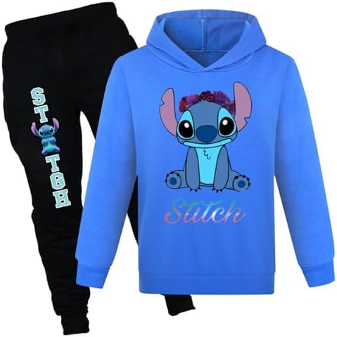 YHIWU Kids Hoodies Casual Tracksuit Sets Cartoon Sweatshirt and Sweatpant Jogging Suits for Girls Boys 2 Piece Sets