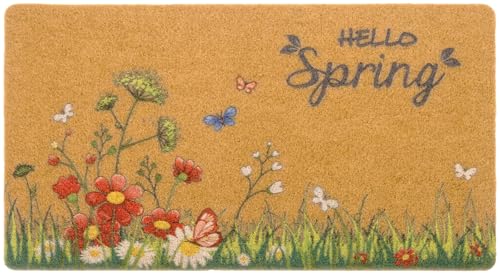 Eohak Spring Welcome Door Mat with Non-Slip Backing Flower Seasonal Doormat for Farmhouse Door Mat Decoration 17 x 29 Inch