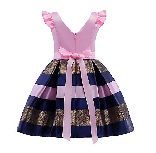 Wzsygdtc Girls Christmas A-Line Dresses Child Birthday Party New Year Wedding Easter Dress 8 Years 9T(1780 Pink,150) #TOP1