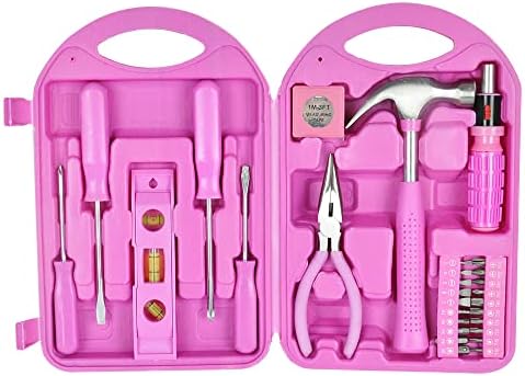 Vivo 28 Piece Ladies Pink Tool Kit Set with Hard Storage Carry Case Household Home DIY