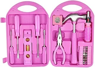 Vivo 28 Piece Ladies Pink Tool Kit Set with Hard Storage Carry Case Household Home DIY