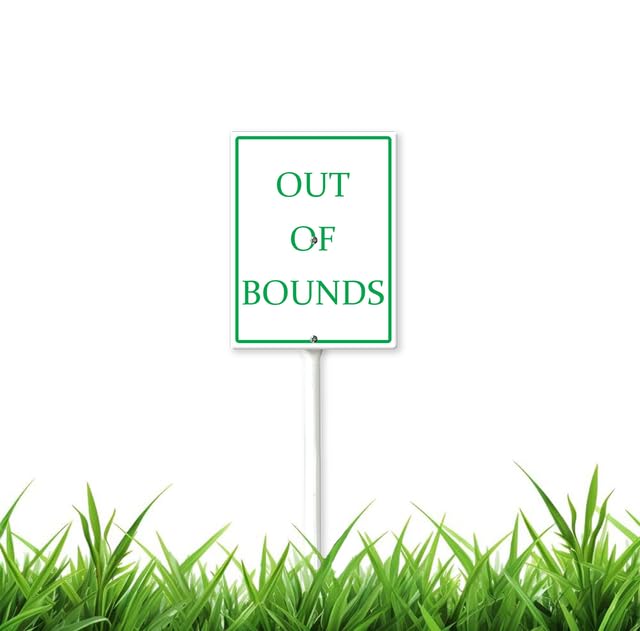 Out of Bounds Yard Sign with Stakes 4.6" x 6" Aluminum, Set of 1