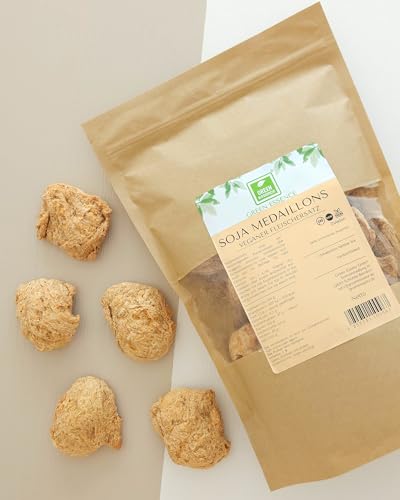 Soja Medaillons von der Grünen Essenz 500g (2*250g) - Veganer Fleischersatz - Soja Nuggets - Vegan Protein - veganes Lebensmittel - Alternative zu Fleisch - vegan Medaillons (500 Gramm)