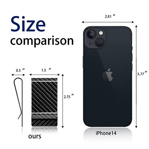 Travelambo Carbon Fiber Money Clip Front Pocket Wallet Minimalist Wallet Slim Wallet Credit Business Card Holder (Cb Black) #TOP1