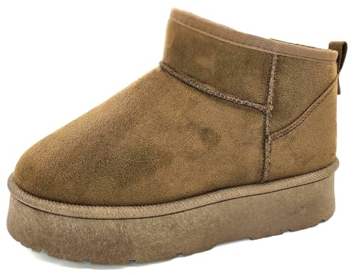 TruFox Women’s Mini Boots Cozy Faux Fur Lined Ankle Booties, Slip On Winter Slippers for Indoor Outdoor Wear2