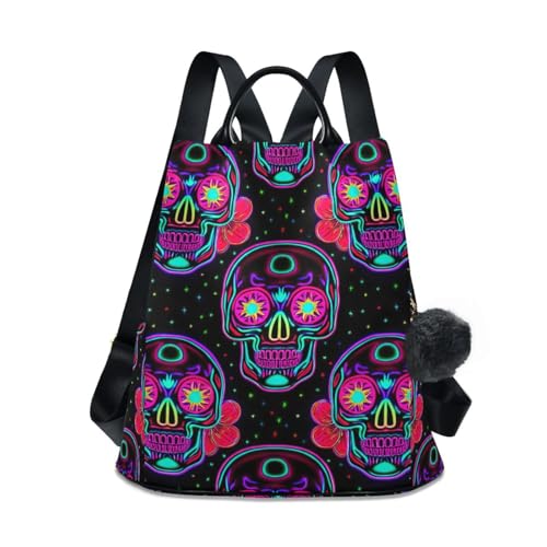 Sac à dos à motif crânes et fleurs coloré : l'accessoire idéal pour vos sorties urbaines