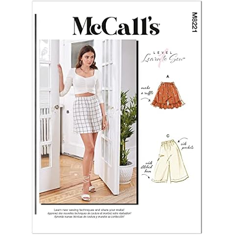McCall's Elastic Waist Shorts Sewing Pattern Kit M8221 Cover