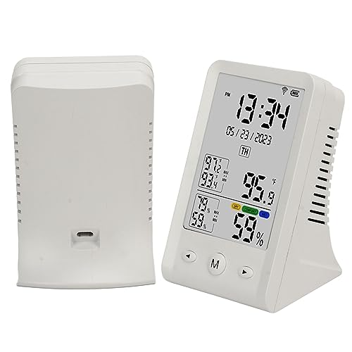 Thermometer, Schnelle Reaktion, Datum, WLAN, Temperatur- und Luftfeuchtigkeitsmonitor, ℃℉-Taste, LCD-Display, Geringer Stromverbrauch für Gewächshäuser – Bild 4