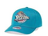 Azul Mitchell & Ness Detroit Pistons Team Ground Red Line Solid Flex Snapback Cap