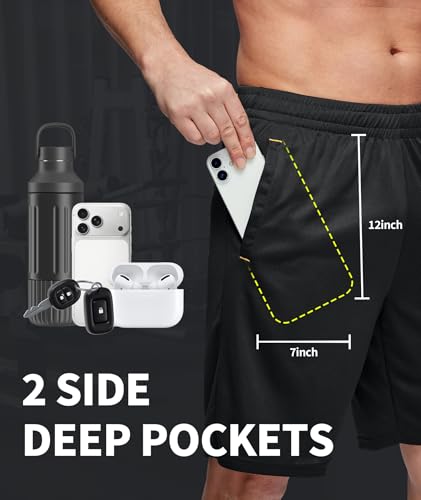 3-Pk 9" Little Beauty Men's Athletic Shorts - image 2