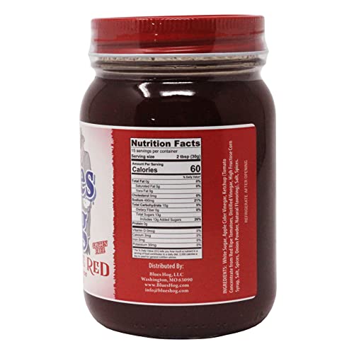 Blues Hog Tennessee Red Barbeque Sauce, Tangy Vinegar & Pepper BBQ Sauce, Gluten-Free Made in the USA, 19 oz