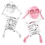 Aufziehspielzeug Halloween Spielzeug, 2 Stück Lustig Tanzende Skelett, Totenkopf Uhrwerk Spielzeug Kinder, Skelett Requisite, Halloweens Deko Skelett, Halloween Kinder Geschenk Party Mitgebsel