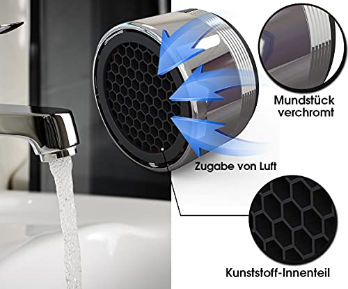 Sparstrahlregler für Wasserhähne M24x1 - Wasserhahn Aufsatz - ABS-Filter 4,5L/min (3)