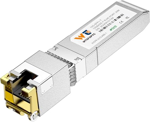 10G SFP+ to RJ-45 Transceiver, 1.25/2.5/5/10G-T Copper SFP+ CAT6a Module, Auto-Negotiation, Up to 30m, for Cisco SFP-10G-T-S, Ubiquiti UniFi UF-RJ45-10G, Meraki, TP-Link, Mikrotik, Netgear and More