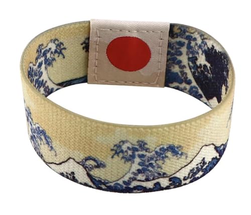 Pulsera elástica reversible con arte japonés Hokusai 7.1" miniatura 2