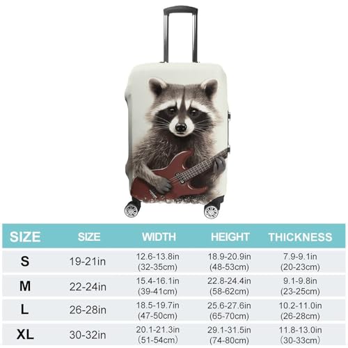 Funny Raccoon Printed Luggage Cover Protector, Fits 18-32 Inch Luggage2