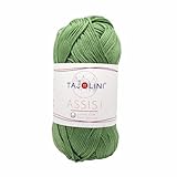 MERCERIA TAJOLINI - Cotone Assisi VERDE - 50g 125m - Filato 100% Cotone Mercerizzato per Uncinetto e Ferri 2,5-3mm - Amigurumi, Moda, Bijoux - Oeko-Tex Made in Italy