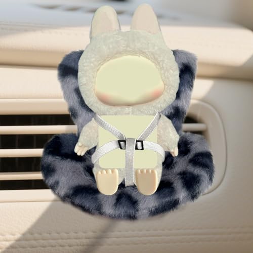 Pinefolk Doll car seat for labubu Dolls (15cm&17cm Monster, Macaron/Have a seat/Energy). Accessories for labubu car seat Toy. Doll seat for popmart Blind Box.(Gray Leopard)