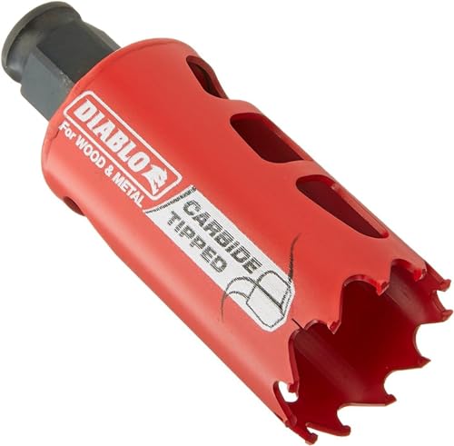 Diablo Carbide Teeth Hole Saw for Wood and Metal - Fits with Snap-Lock Plus Mandrel System, Tool-Free Plug Ejection - 1-3/8" Diameter, 2-3/8" Length - DHS1375CT by Diablo - Used condition - US$12.91