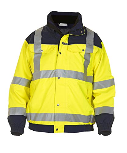 Veste pilote haute visibilité jaune bicolore en polyester respirant petite taille Furth