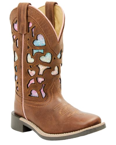 Shyanne Girls' Mi Amor Glitter Inlay Western Boot Broad Square Toe - Bsgfa24p3