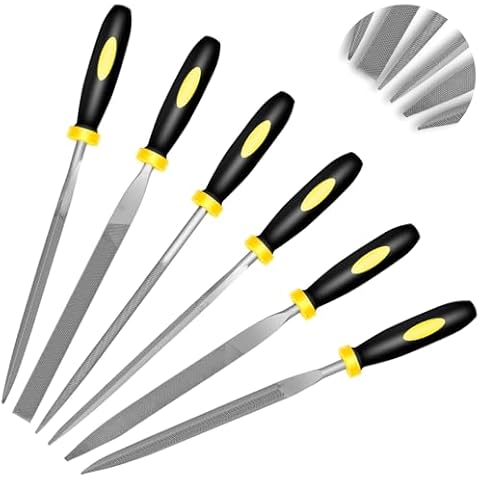 IEGREMAR 6pcs Metal Needle File Set, Mini Hand Metal Needle File Set, 3rd Generation Hardened Alloy Strength Steel Set, Includes Flat Warding, Round, Flat, Triangular, Square and Half - Round File Cover