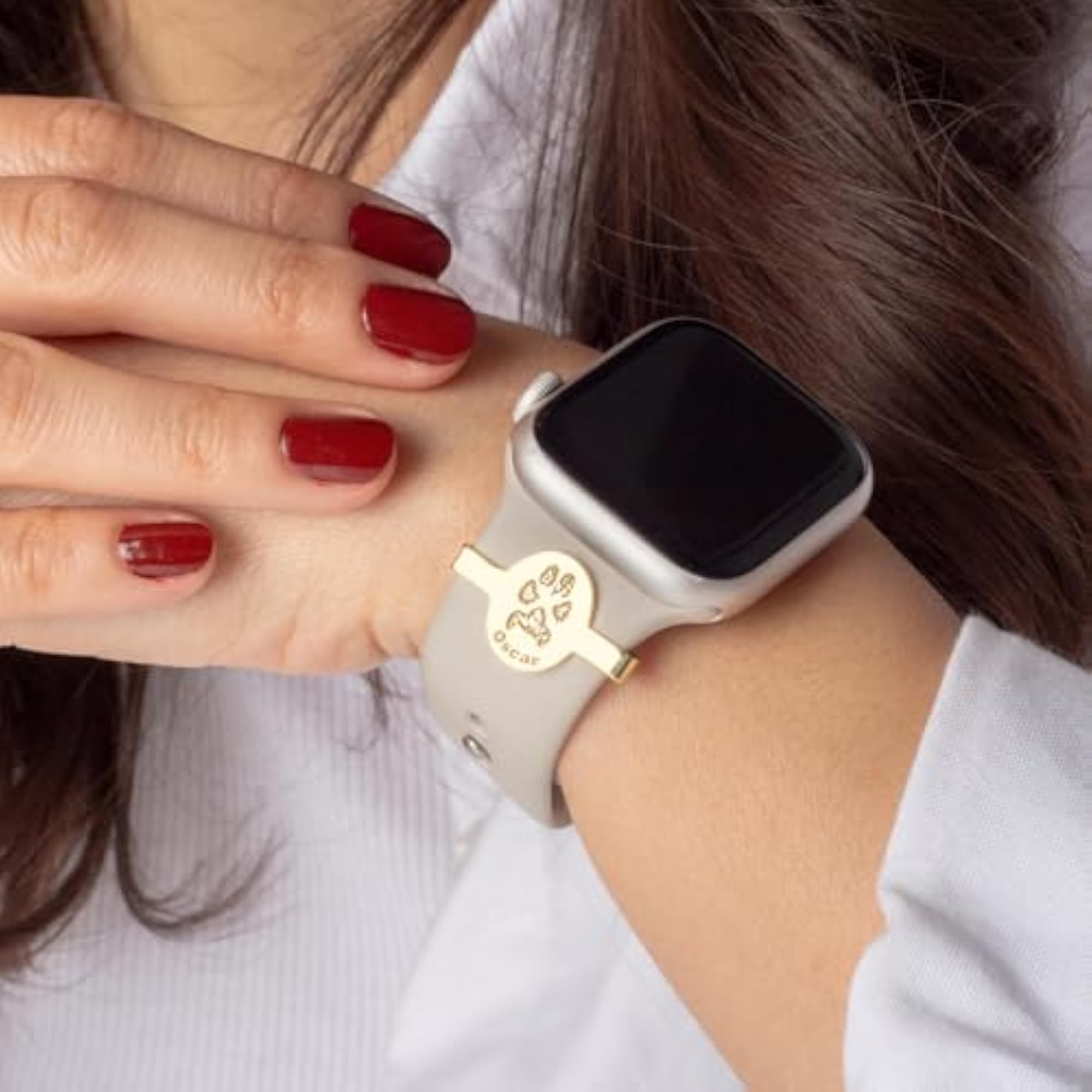 Personalized Pet Lover Paw Print Watch Charm, Custom Engraved