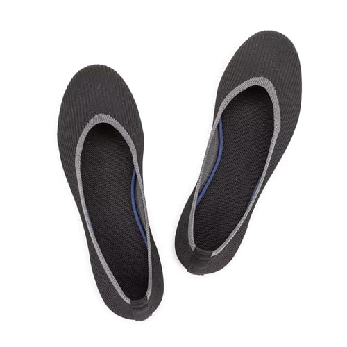 Image of Frank Mully Women's Ballet Flats Round Toe Walking Flats Slip On Work Shoes Knitted Flats Shoes for Woman Soft Lightweight